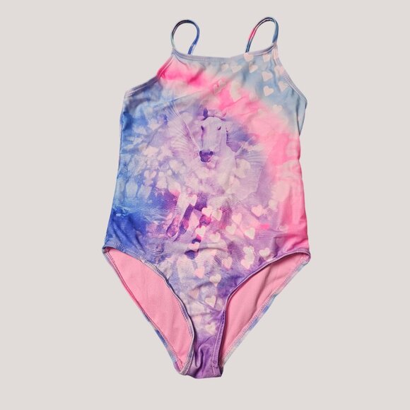 Girls Wonder Nation Tie-Dye Unicorn One-Piece Swimsuit M (7-8) - Picture 1 of 3